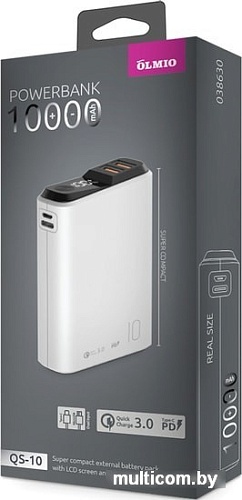 Olmio QS-10 10000mAh (белый)