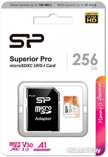 Карта памяти Silicon-Power Superior Pro microSDXC SP256GBSTXDU3V20AB 256GB (с адаптером)