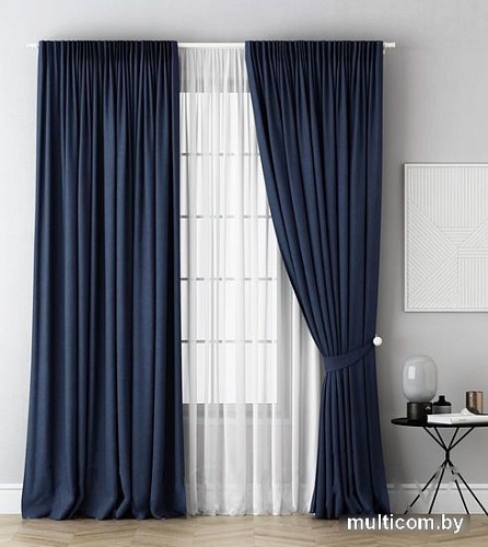 Комплект штор Pasionaria Каспиан 340x240 с подхватами (синий)