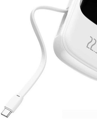 Внешний аккумулятор Baseus Qpow Pro with cable Type-C built-in 22.5W 20000mAh (белый)