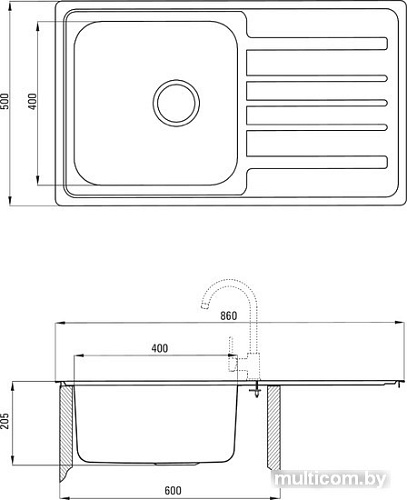 Кухонная мойка Deante Virgo ZPV 0113 (сатин)