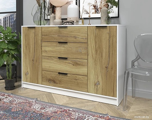 Тумба Интерлиния Концепт КТ-Т160 (дуб нокс/белый платинум)