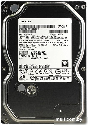 Жесткий диск Toshiba DT01ABA V 1TB (DT01ABA100V)