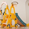 Игровой комплекс UNIX kids Funny Car с горкой с качелями и баскетбольной стойкой Yellow