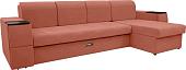 Сириус Лидер-13 с оттоманкой НПБ 330x165 (Eva 17 велюр терракотовый)