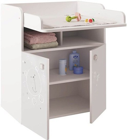Детский комод Polini Kids French 1270, Teddy (белый)