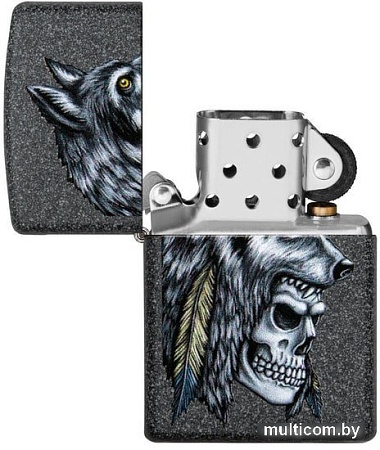 Зажигалка Zippo Wolf Skull Feather Design 29863-000003