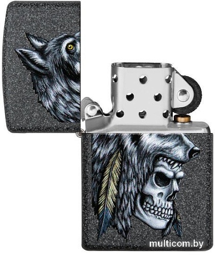 Зажигалка Zippo Wolf Skull Feather Design 29863-000003