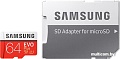 Карта памяти Samsung EVO+ microSDXC 64GB + адаптер [MB-MC64GA]