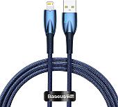 Кабель Baseus Glimmer Series Fast Charging Data Cable USB Type-A - Lightning 2.4A CADH000303 (2 м, синий)