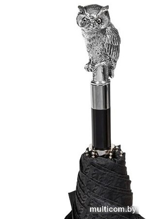 Складной зонт Pasotti Auto Owl Silver Codino Black
