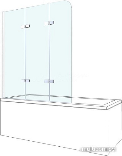 Стеклянная шторка для ванны Berges Wasserhaus City 2.0 062014 100х140