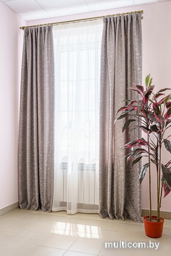 Комплект штор Decoretto Штукатурка серое небо ШСН-K9 3.25x2.7 м (серый/голубой, 2 шт)