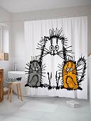 Шторка-занавеска для ванны JoyArty Мохнатые коты sc-17711