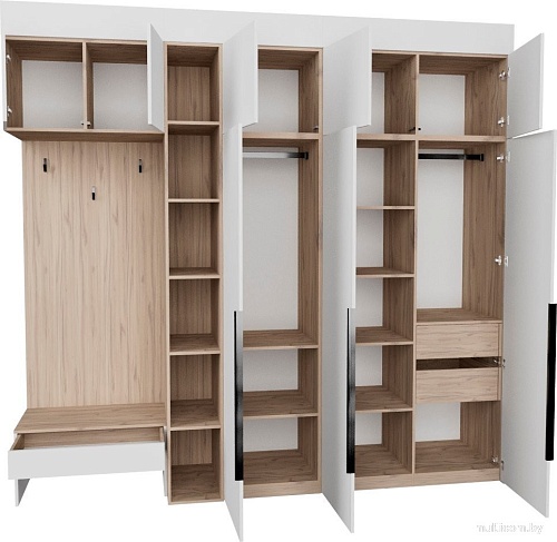 Стенка Рэйгрупп Рэй P245-B8-2-EBE В8-2 (дуб элисон/белый премиум)