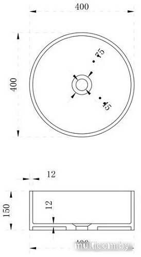 Умывальник Abber Stein AS2612 (белый матовый)