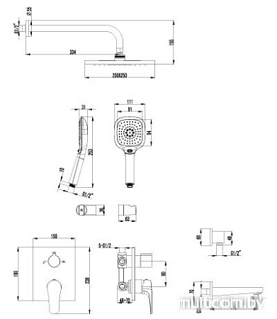 Душевая система Lemark Shift [LM4322C]