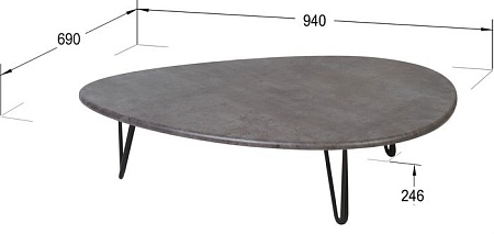 Журнальный столик Калифорния мебель Дадли (серый бетон)