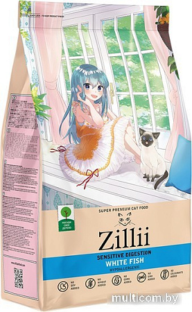 Сухой корм для кошек Zillii Sensitive Digestion белая рыба 2 кг