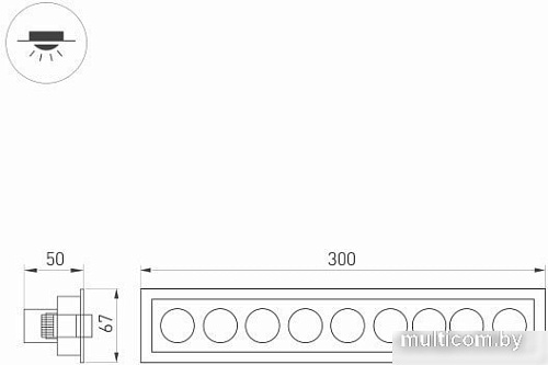 Точечный светильник Arlight MS-ORIENT-BUILT-TURN-TC-S67x300-20W Warm3000 031931