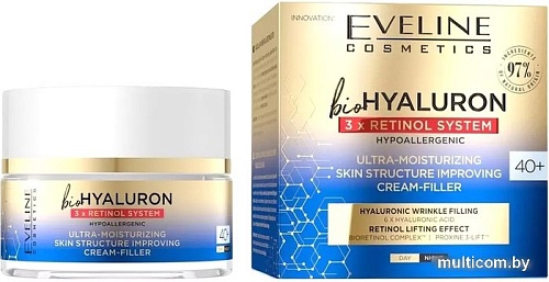 Eveline Cosmetics Крем для лица Biohyaluron 3 x Retinol System 40+ день/ночь 50 мл