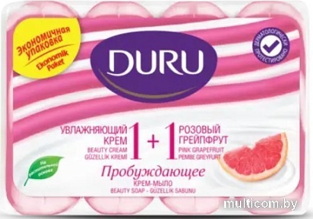Duru Набор мыла 1+1 Увлажняющий крем и розовый грейпфрут 4x80 г