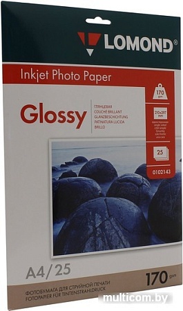 Фотобумага Lomond Глянцевая односторонняя A4 170 г/кв.м. 25 листов (0102143)