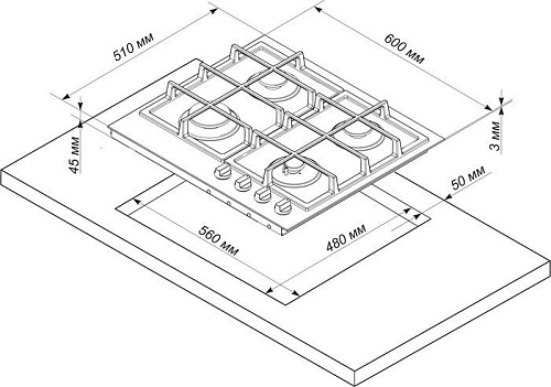 Варочная панель De luxe TG4 750231F-075
