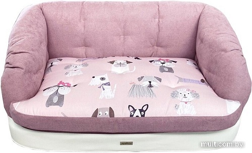 Лежак AntePrima Francine 86/FrancinePink/2 (M, розовый с собачками)