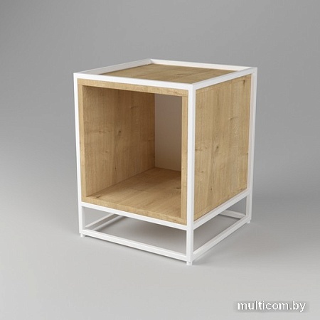 Тумба Дабер 001 ТП1.0.1.14 (белый/дуб гамильтон натуральный)