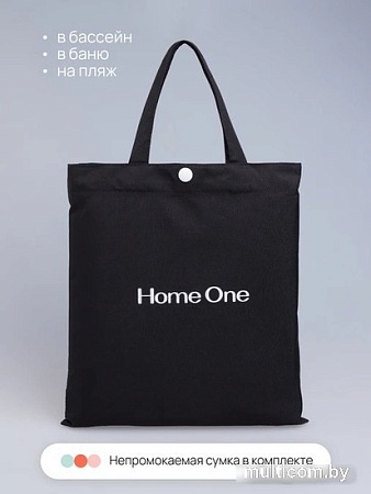 Шторка-занавеска для ванны Home One Linen 180x200 412878 (черный)