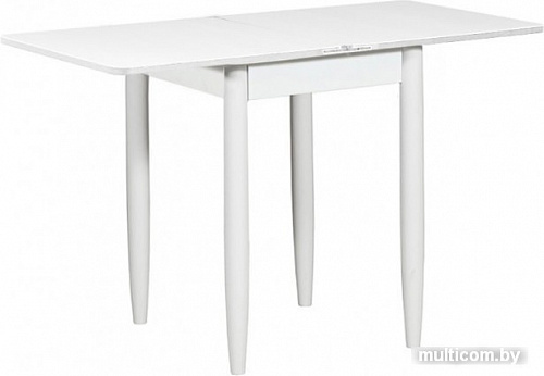 Обеденный стол Рамзес Ломберный 60x60 (белый текстурный, ноги конус)
