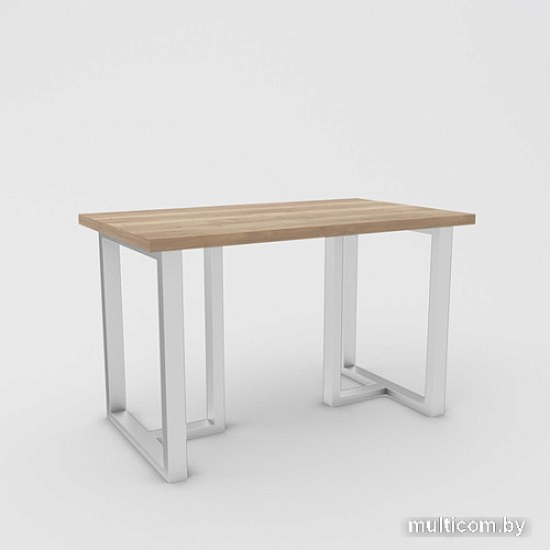 Кухонный стол Hype Mebel Триног 125x75 (белый/дуб галифакс натуральный)