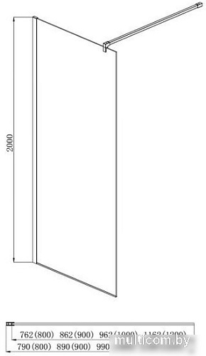 Душевая стенка Aquatek 140x200 AQ WIW 14020BL (черный/прозрачное стекло)