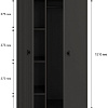 Шкаф распашной BRW San Gimignano SZF2D1S (антрацитовый/дуб нокс)