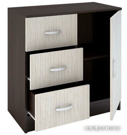 Комод Стендмебель Бася КМ-553-М 3 ящика 1 створка (дуб белфорт-венге)