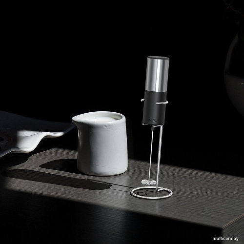 Ручной вспениватель молока Miru KA053 (нержавеющая сталь/черный)