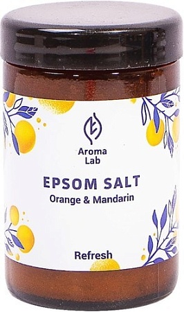 Косметика по уходу за телом Aroma Lab Соль Эпсома c апельсином и мандарином Epsom Salt REFRESH 100 г