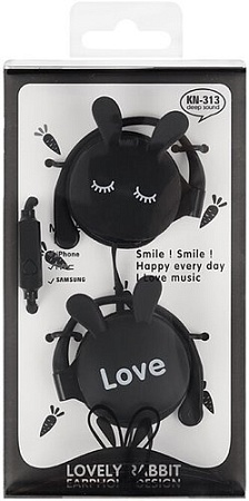 Наушники Darvish Зайки DV-H-1415-1 (черный)