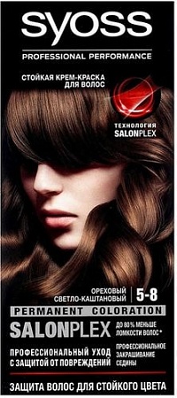 Крем-краска для волос Syoss Salonplex Permanent Coloration 5-8 ореховый светло-каштановый