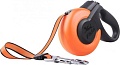 Поводок-рулетка Fida Mars лента 5 м S 66252 (оранжевый/черный)