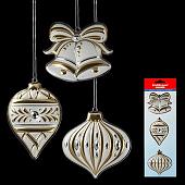 Елочная игрушка Erich Krause Decor 3 украшения Елочные игрушки золото 49595