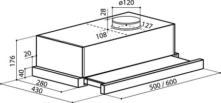 Кухонная вытяжка LEX Hubble G 500 (белый)