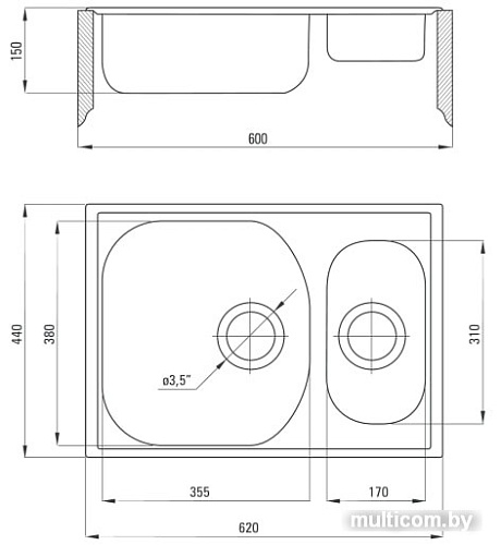 Кухонная мойка Deante Xylo ZEX 0503 (сатин)