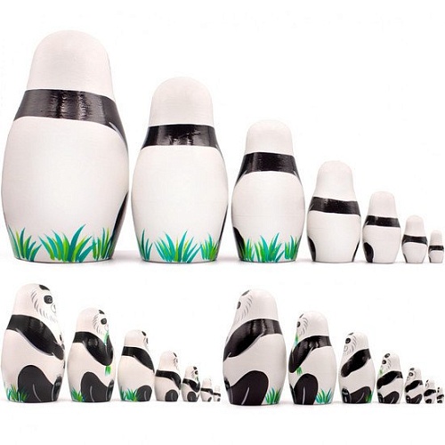 Развивающая игра Брестская Матрешка Медведь панда (набор 7 шт)