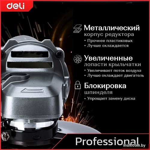 Угловая шлифмашина Deli DE-JM125-1E