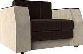 Кресло-кровать Лига диванов Атлантида 113851 (микровельвет, коричневый/бежевый)