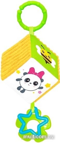 Погремушка Мякиши Хрустящая подвеска с прорезывателем Пандочка Малышарики