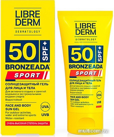 Гель солнцезащитный Librederm Bronzeada Sport Для лица и тела SPF50 (50 мл)