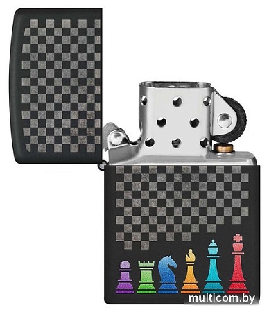 Зажигалка Zippo Chess Pieces Black Matte 48662